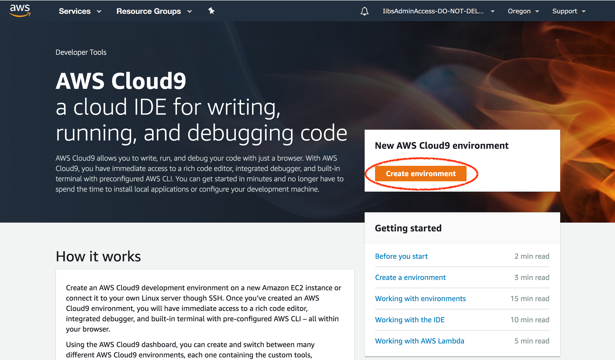 Cloud9 Create Environment